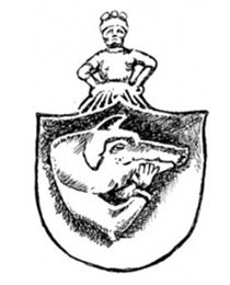 Herb rodziny Zajączk&oacute;w na budynku 